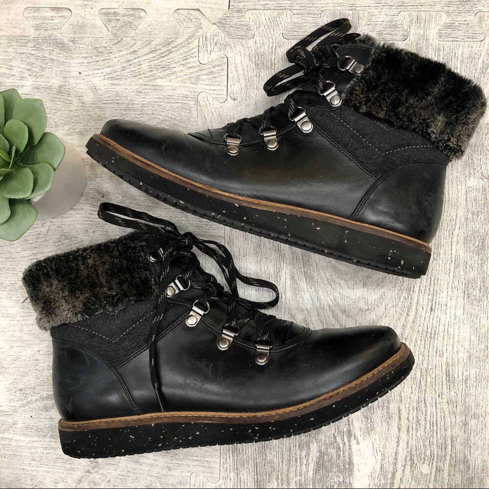 Clark’s Glick Clairmont hiker boot black 9 leather